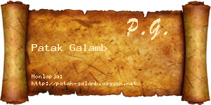 Patak Galamb névjegykártya